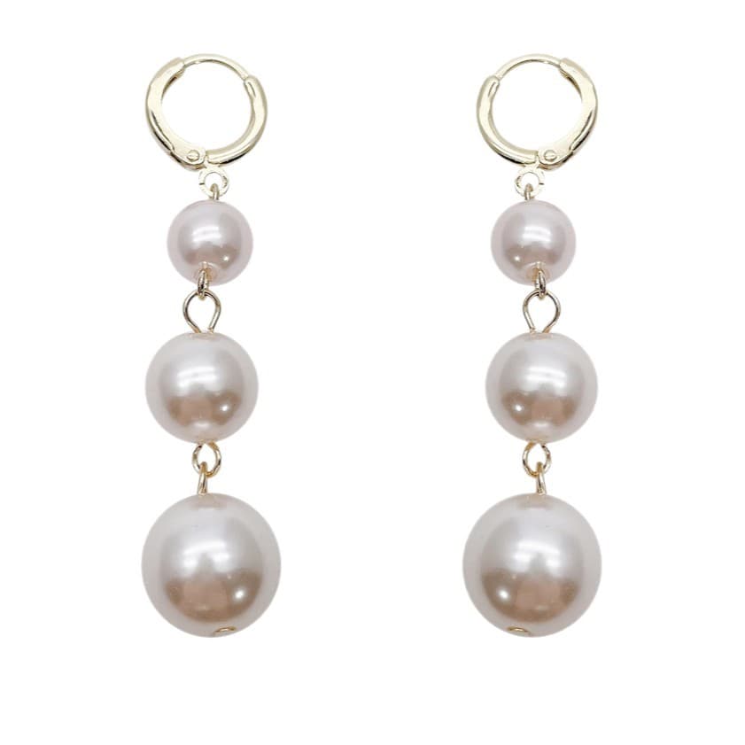 South Korean long goods pearl with tassels, design earrings, simple and elegant design, trend of season 5