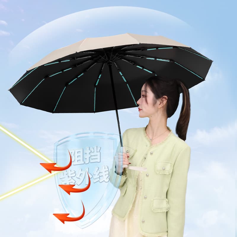 Third -generation 60 bone automatic large rain rain two -usable umbrella wholesale folding sunscreen umbrella advertising umbrella customization 3