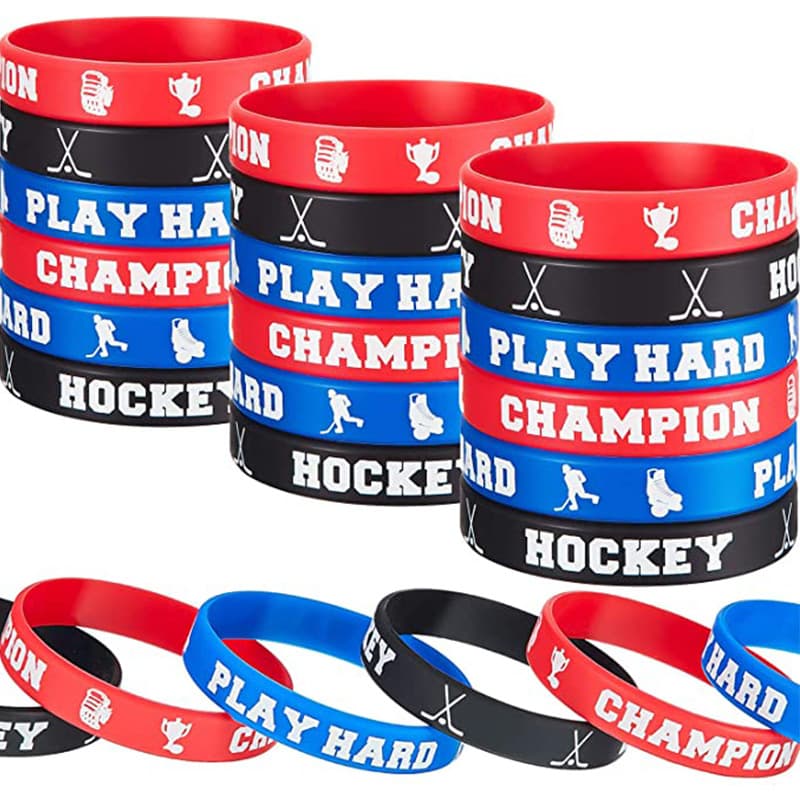 Ball, rubber football basketball baseball softball volleyball hockey silicone bracelet 2