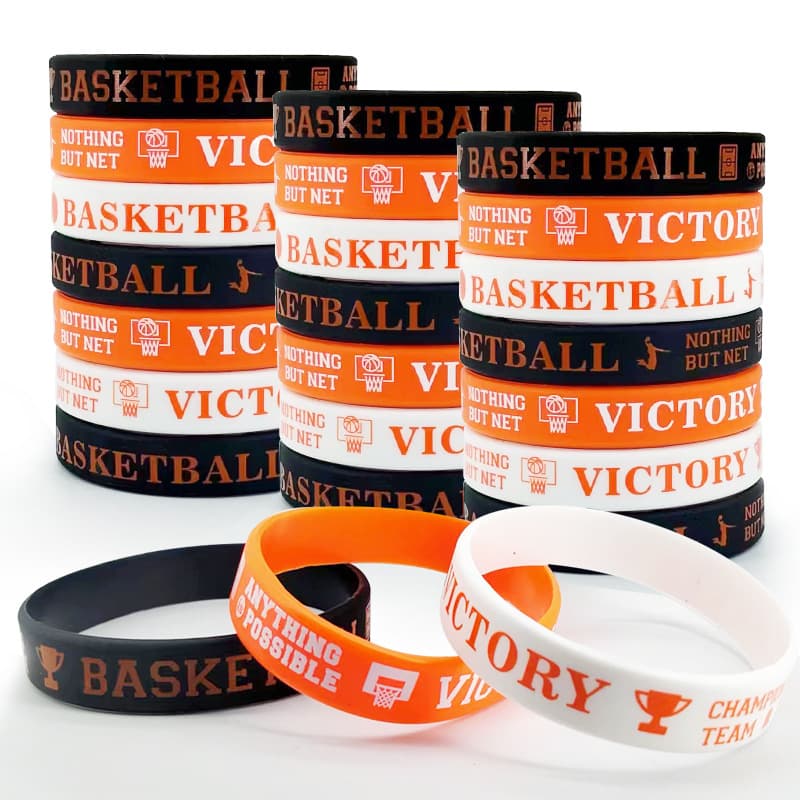 Ball, rubber football basketball baseball softball volleyball hockey silicone bracelet 4