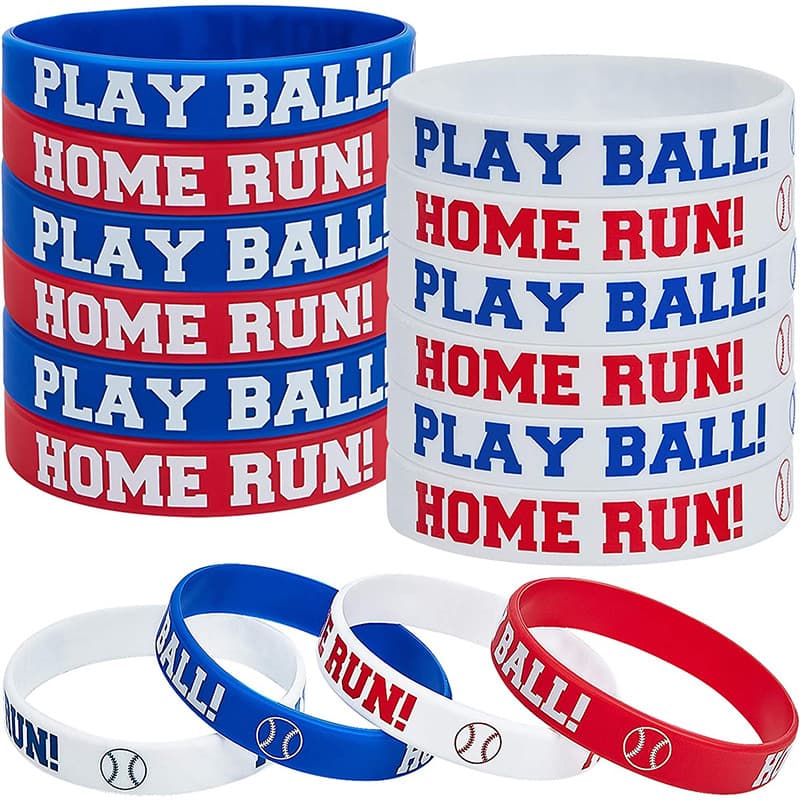 Ball, rubber football basketball baseball softball volleyball hockey silicone bracelet 1