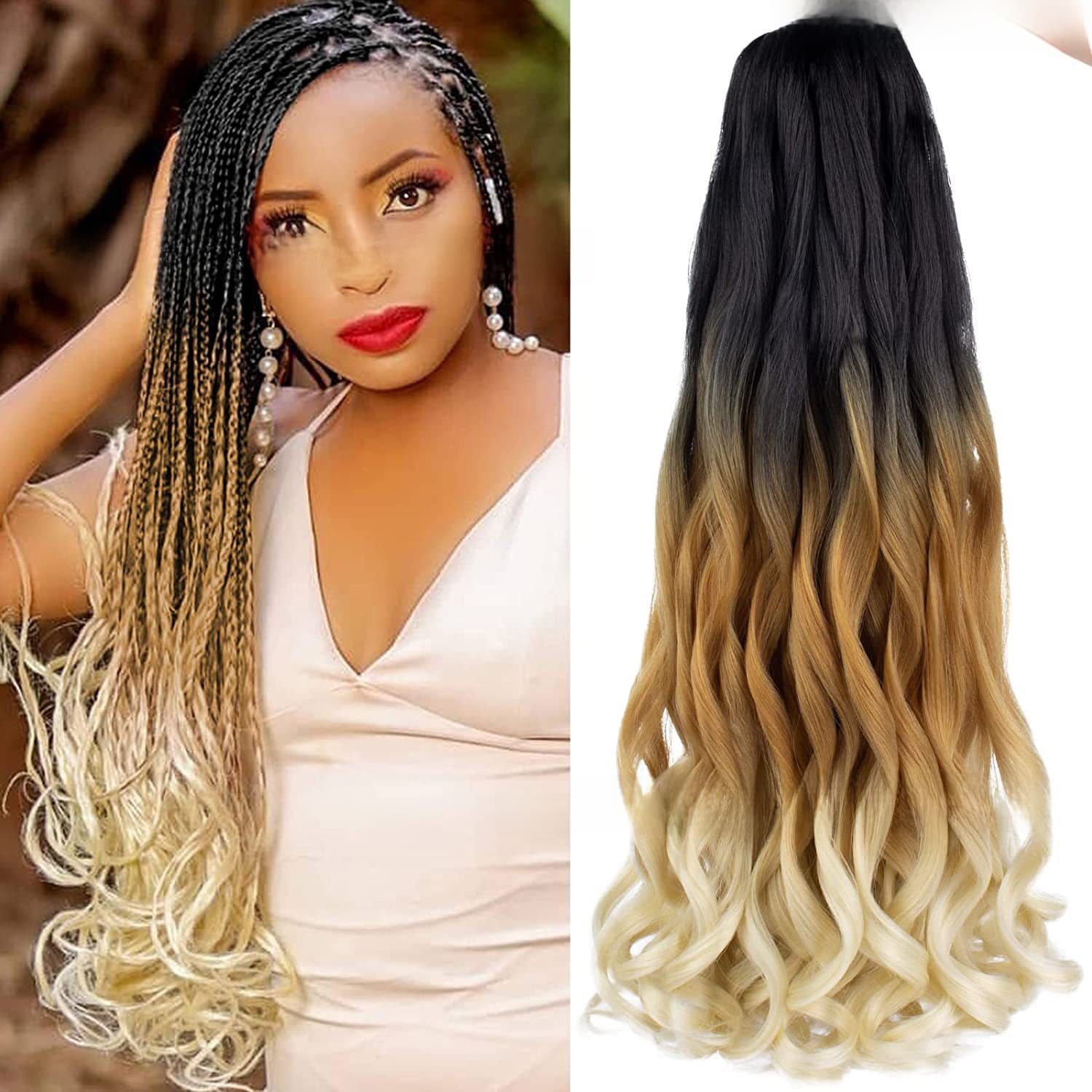 24 inch French Curly Loose Wave Braid Hair 3