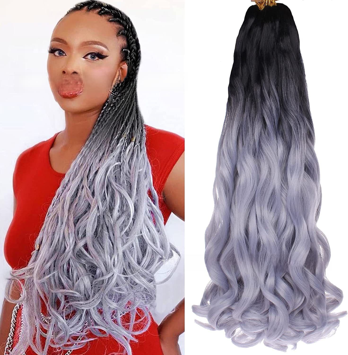 24 inch French Curly Loose Wave Braid Hair 4