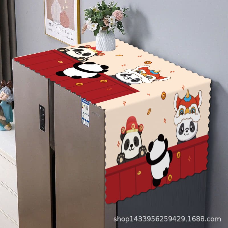 Manufacturer refrigerator dust cover double door single door refrigerator towel cover refrigerator cover cartoon microwave oven cover full cover cloth 4