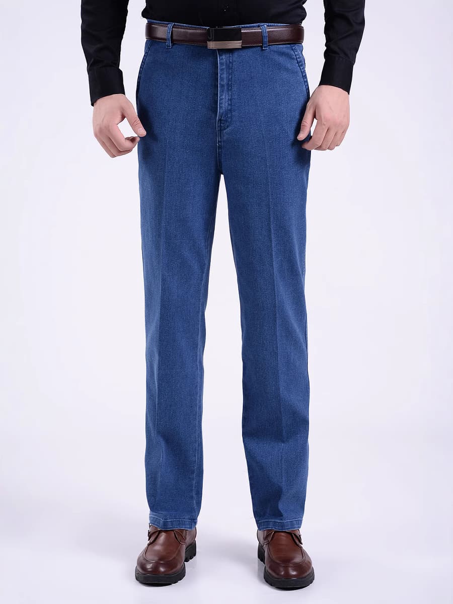 (Cross-border trading), jeans, denim trousers, high waist, for middle age, loose straight fit 3