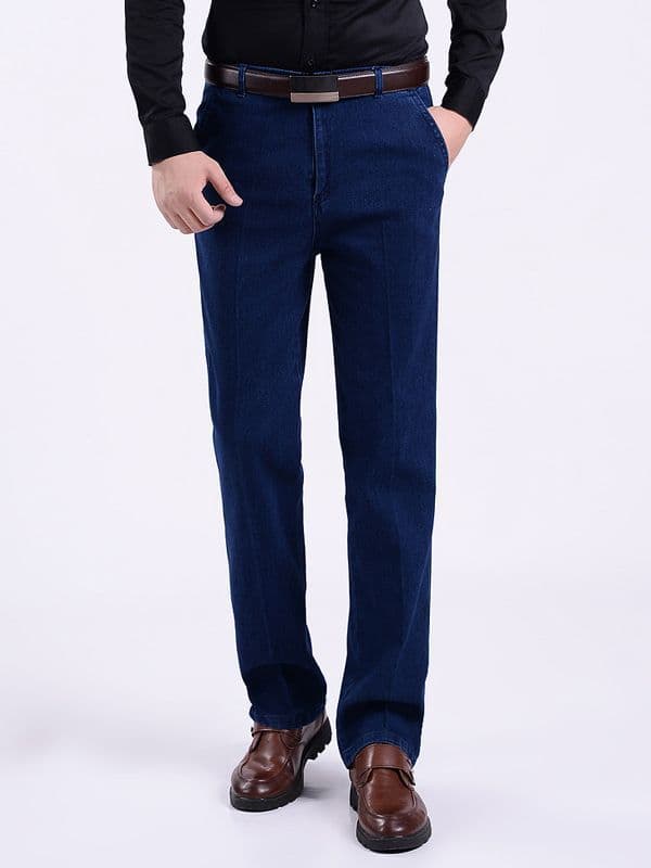 (Cross-border trading), jeans, denim trousers, high waist, for middle age, loose straight fit 5