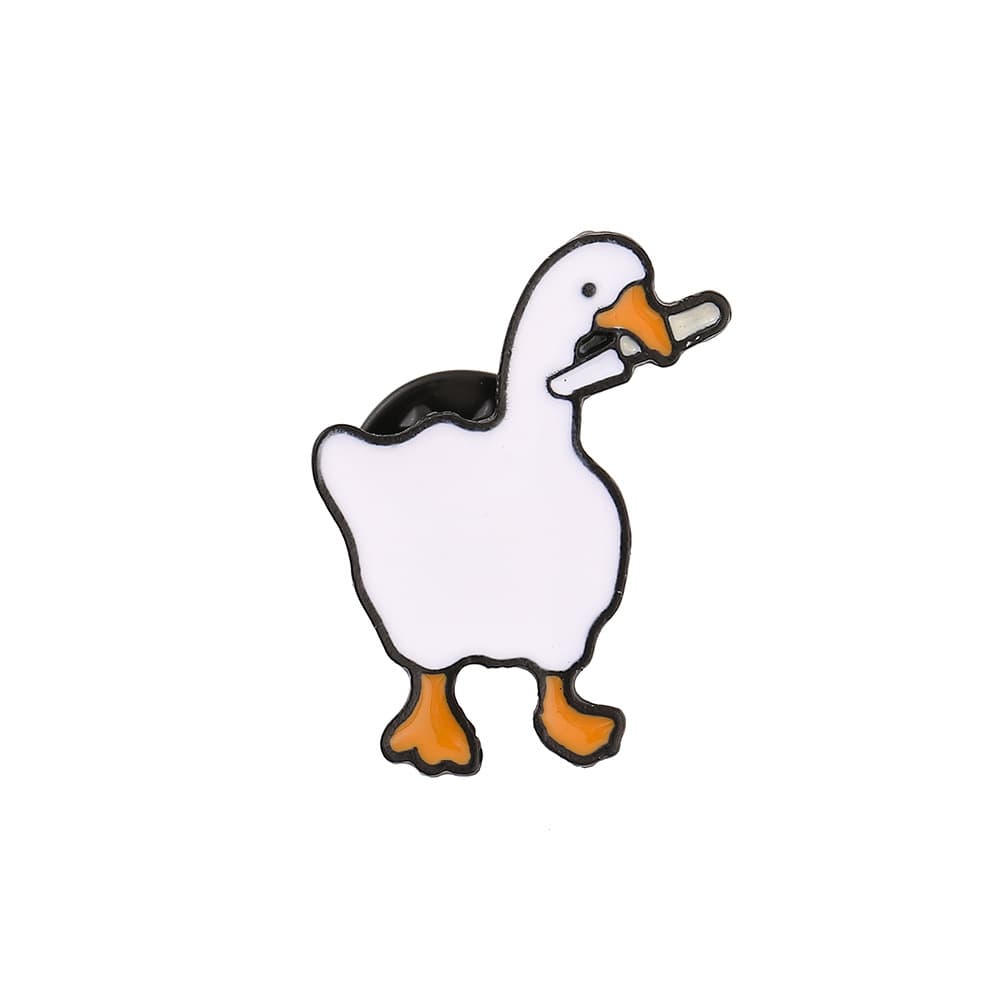 [Untitled Goose Game趣味游戏大鹅叼刀胸针卡通可爱白鹅别针批发] 5