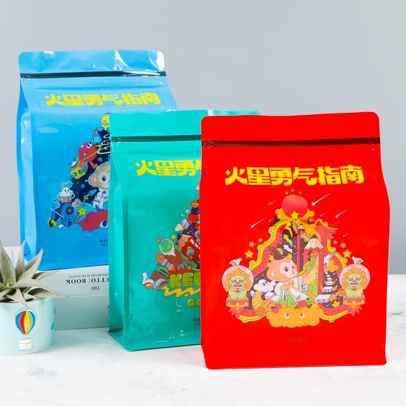 Vacuum aluminum foil food packaging bag prints independent snack tea sealed bags and easy to tear cat sand eight -sides sealing bags 3