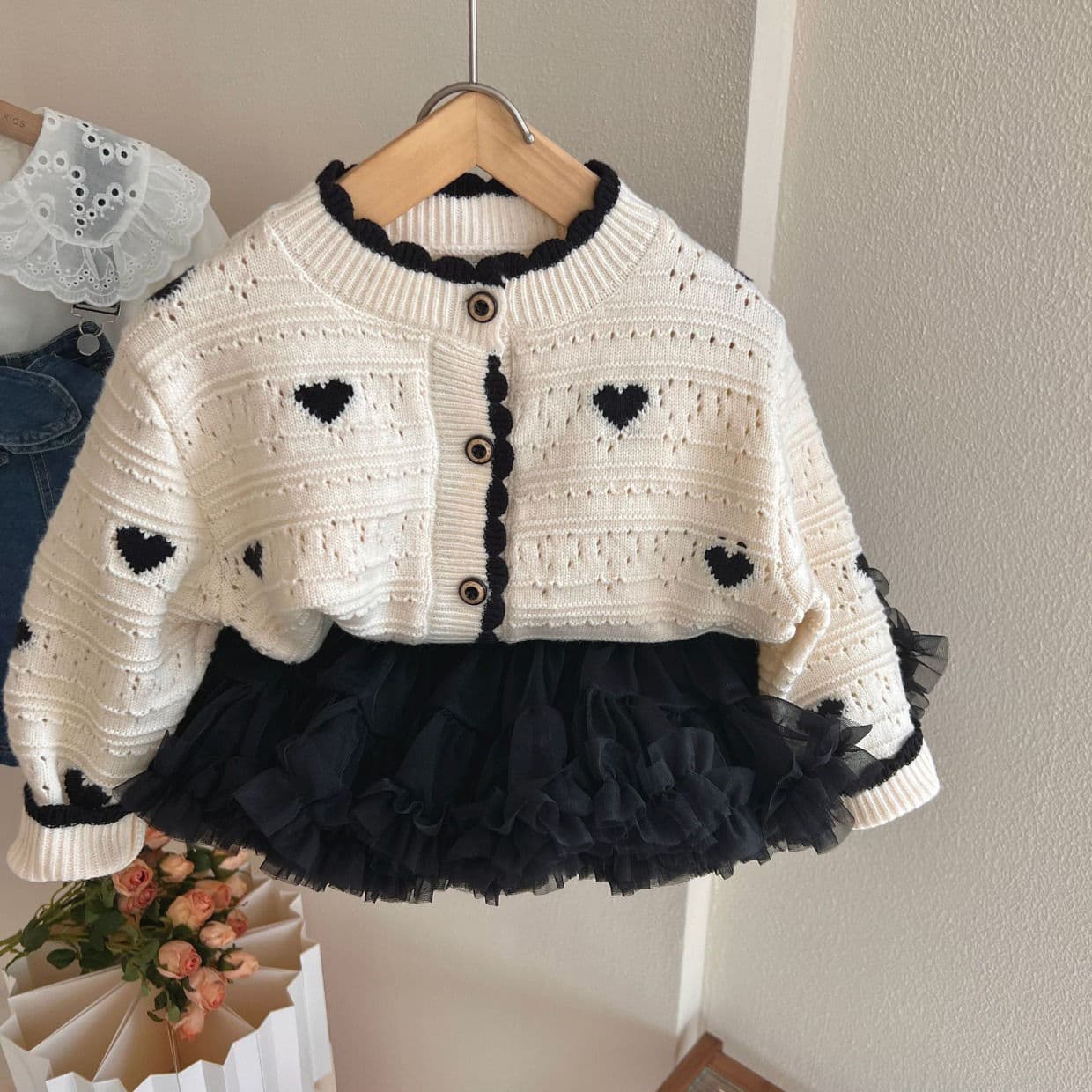 Sweater, autumn children's cardigan, knitted jacket, Korean style, western style
