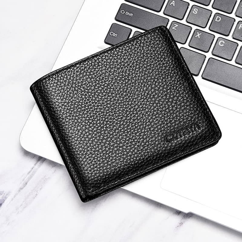 (Wholesale), men's short wallet, thin leather card holder, genuine leather, Collection Year 2026, simple and elegant design, cowhide 1
