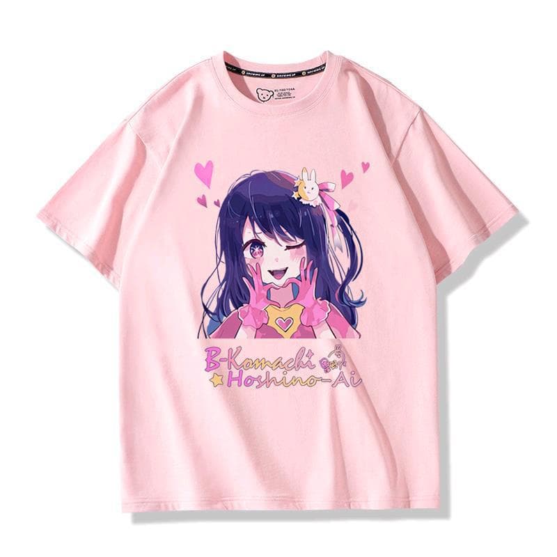 My pushing child anime surrounding Hoshino loves cute short -sleeved T -shirt summer cotton men and women clothes two -dimensional pain clothes 2