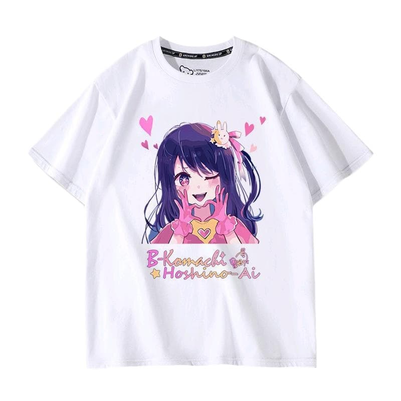 My pushing child anime surrounding Hoshino loves cute short -sleeved T -shirt summer cotton men and women clothes two -dimensional pain clothes 5