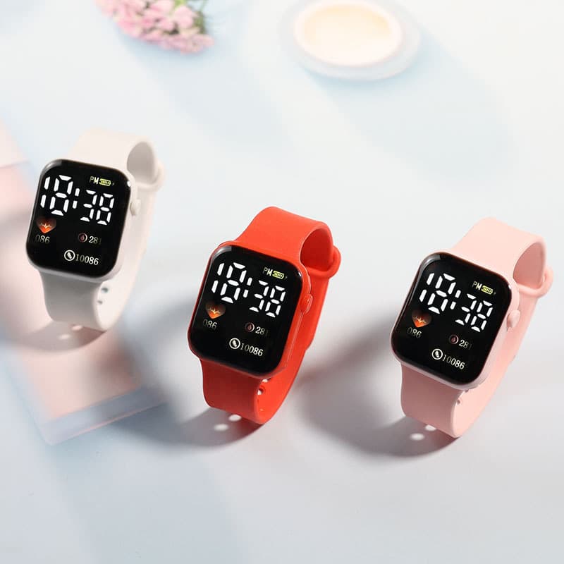 Apple, electronic children's square waterproof watch for leisure, (Physicals) 2