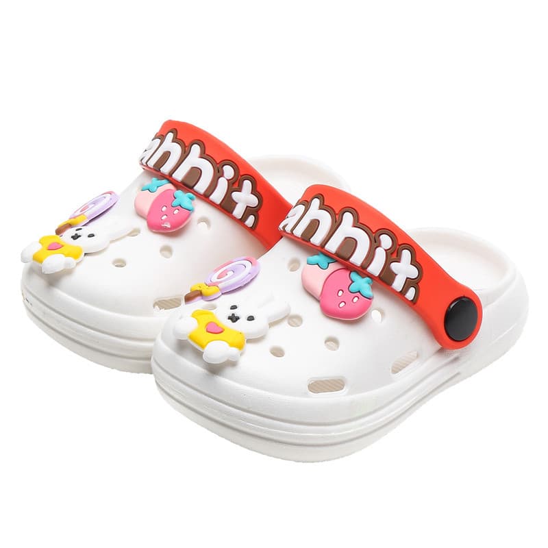Children's cartoon non-slip Crocs-style slippers for men and women for bathroom for early age, closed toe, soft sole 5