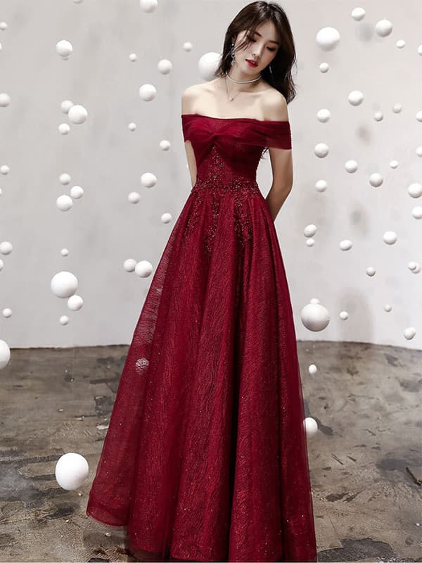 Evening dress for bride, summer wedding dress, open shoulders 2