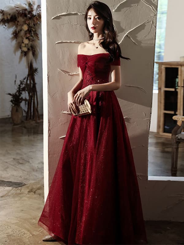Evening dress for bride, summer wedding dress, open shoulders 3