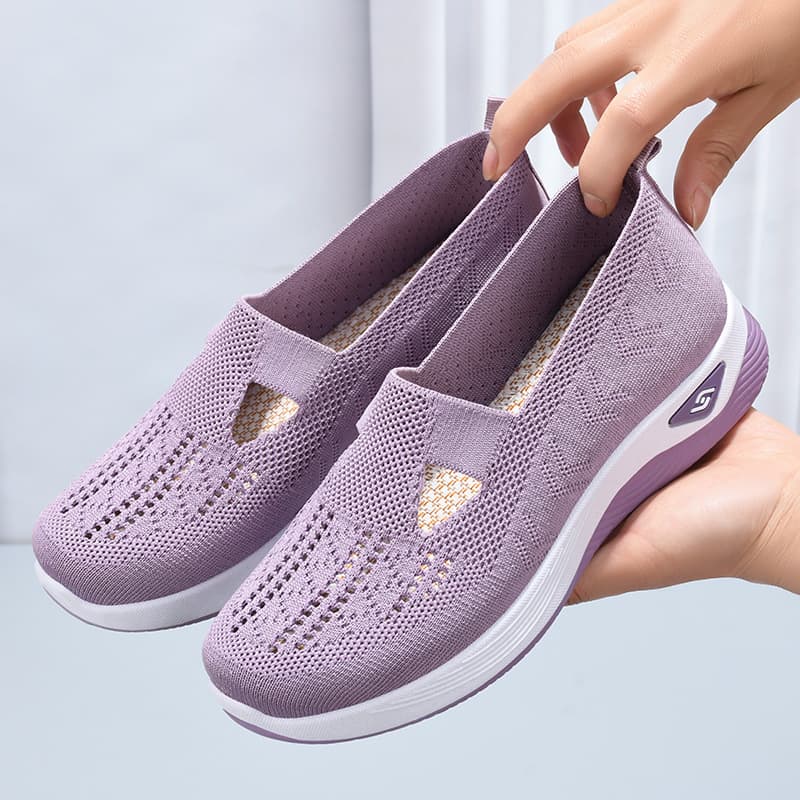 Women's shoes 2025 spring and summer cross-border shoes large size shoes women's cloth shoes one foot flying mesh shoes mother's shoes 2