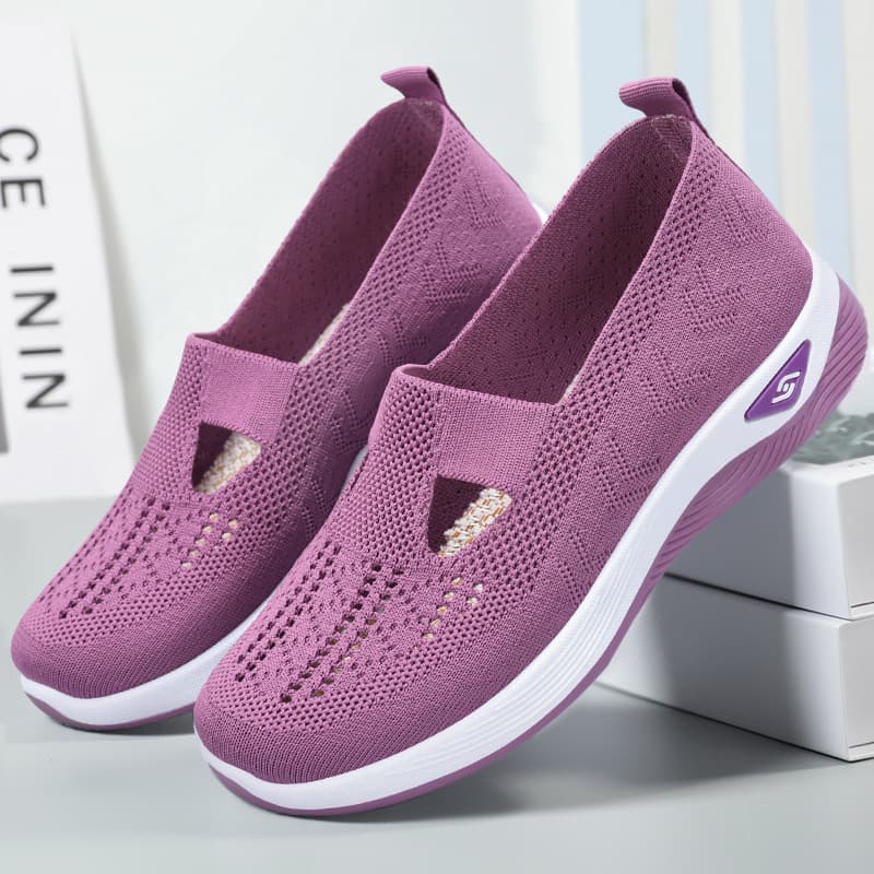 Women's shoes 2025 spring and summer cross-border shoes large size shoes women's cloth shoes one foot flying mesh shoes mother's shoes