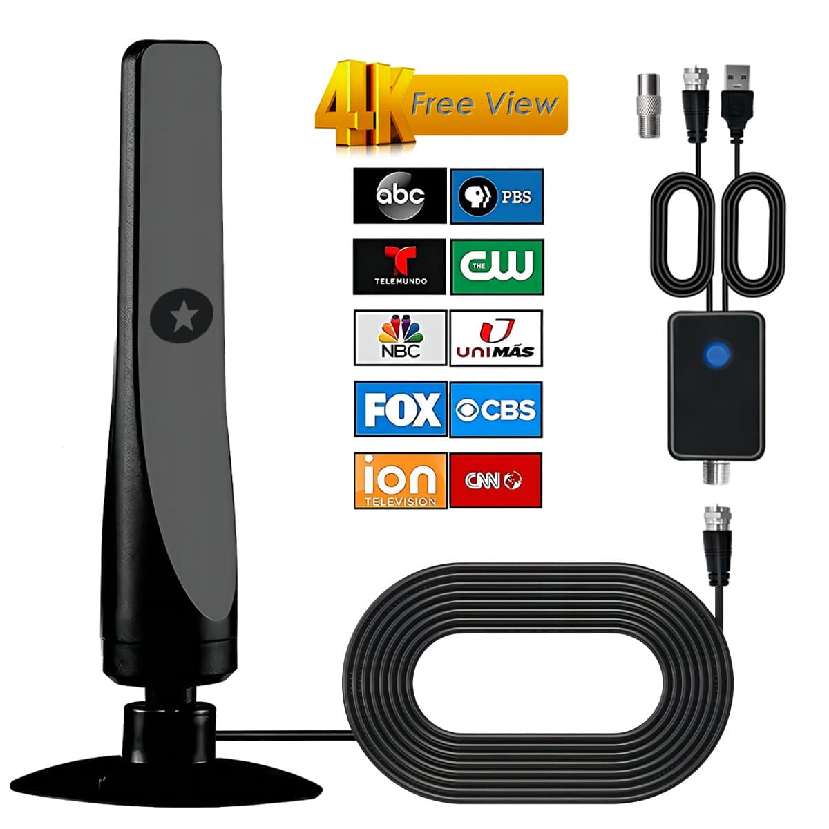 4K high -definition smart TV digital antenna signal amplifier indoor and outdoor receiver broadcast signal TV antenna 1