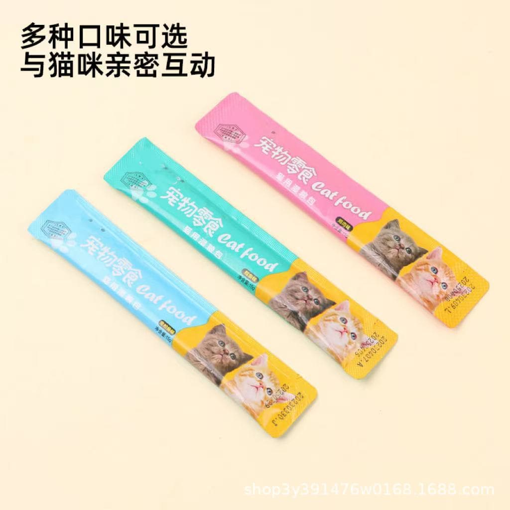 Cat's pet snacks delicious cat snacks golden barrelty wet food bag spot wholesale pet shop cat strip 15g 3