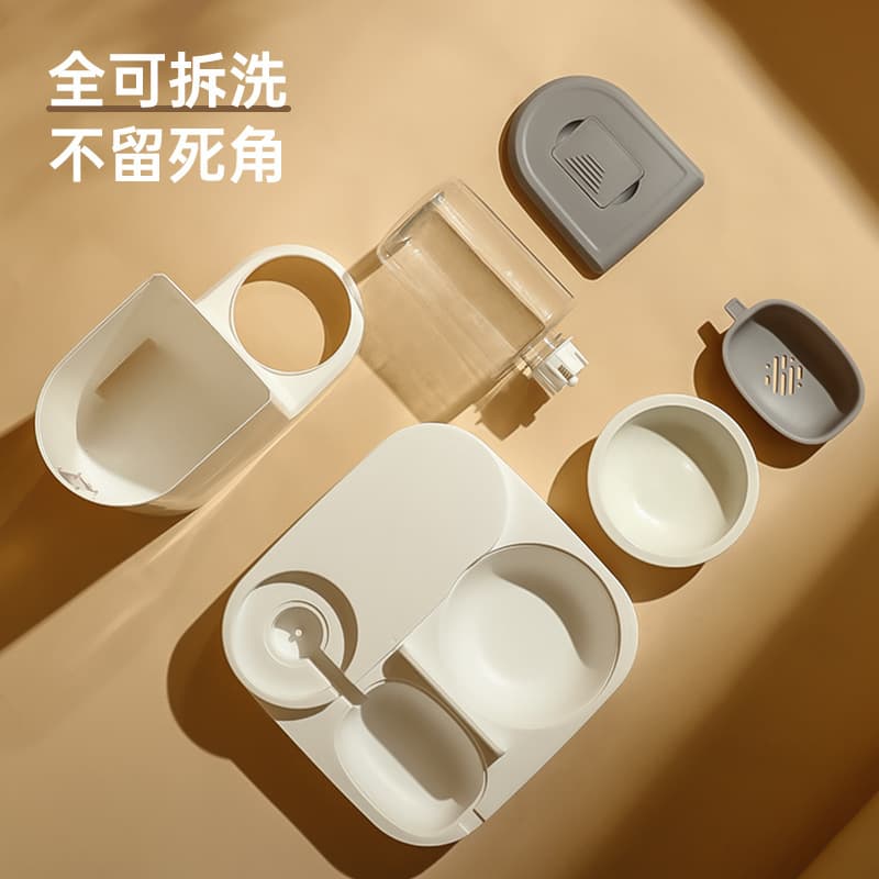 New cats automatically drink water to feed the water heater, dog bowl cat bowl, drink water, feed the two -in -one cat bowl Jimbei 4
