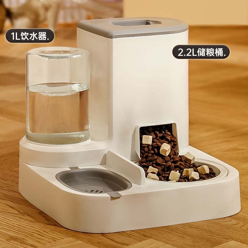 New cats automatically drink water to feed the water heater, dog bowl cat bowl, drink water, feed the two -in -one cat bowl Jimbei