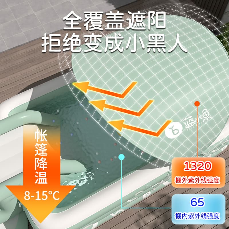 Travel inflatable swimming pool, big slide, toy play in water, increased thickness 3