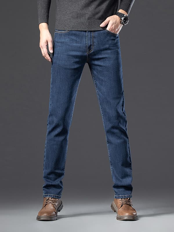 Summer thin elite jeans, elastic trousers, loose straight fit 4