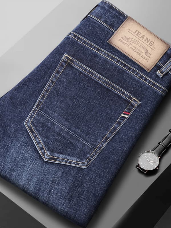 Summer thin elite jeans, elastic trousers, loose straight fit 1