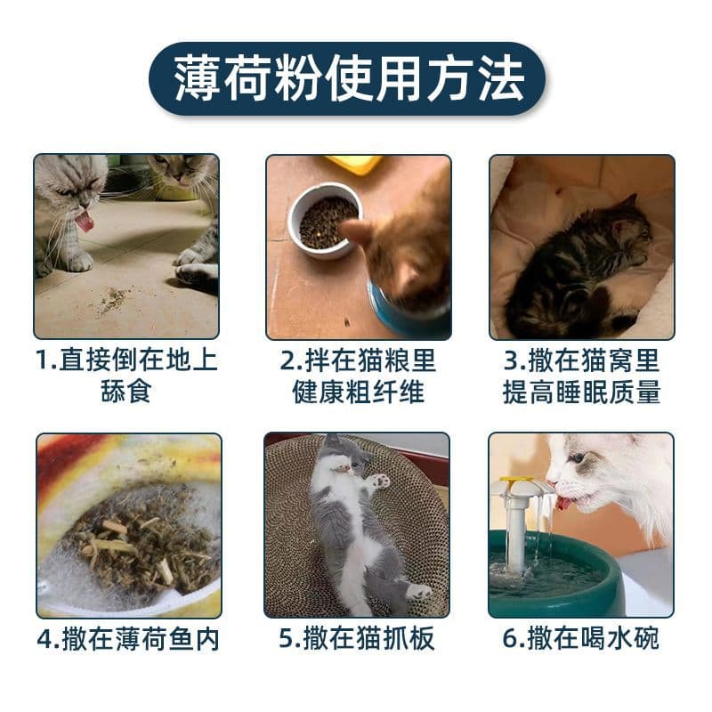 Factory wholesale cat mint powder snacks self -excited cat grass to help meal ball clean oral cat natural bag 3