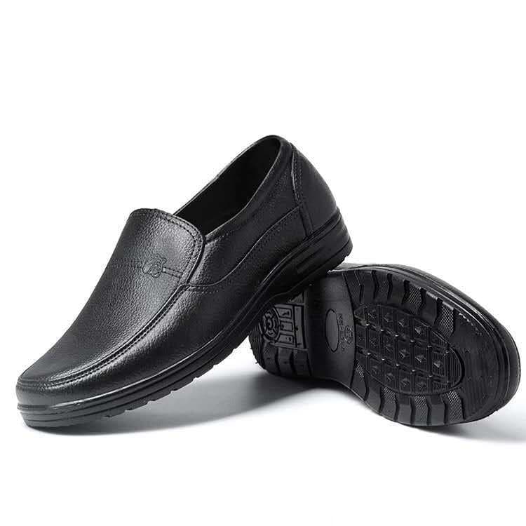 Men's large size rain boots non-slip and wear-resistant chef work shoes imitation leather shoes construction site short rain boots rubber shoes men's low top 5