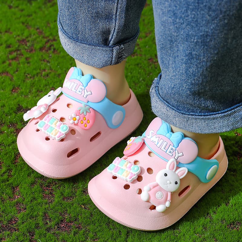 Summer children's sandals, non-slip cartoon children's bag for boys for early age, Crocs-style slippers, soft sole, closed toe 3