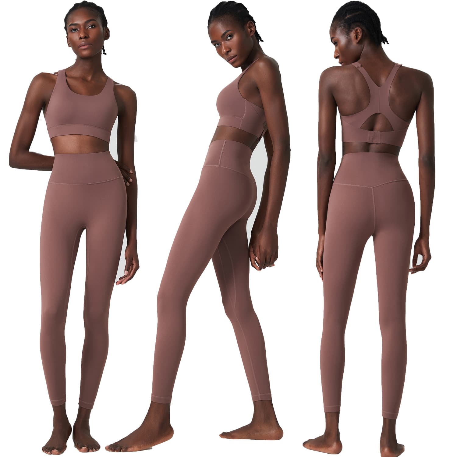 (Cross-border trading), yoga clothing, elastic shockproof quick dry sports set for gym, plus size, tight, for running 5
