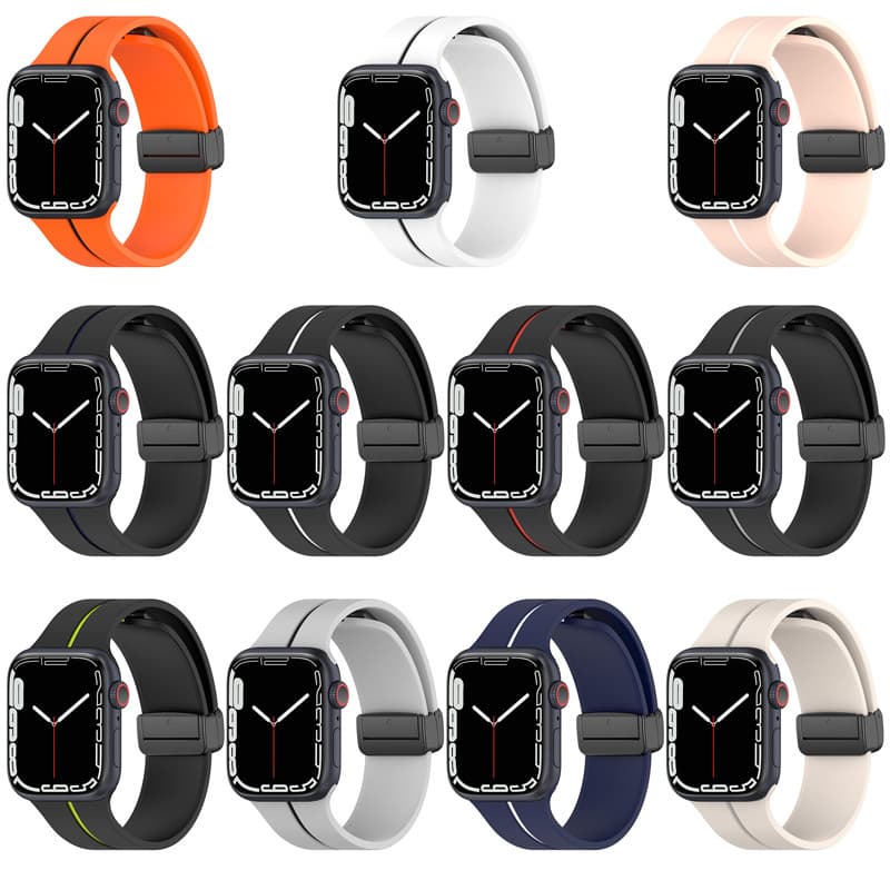 Two-color silicone magnetic watch strap 5