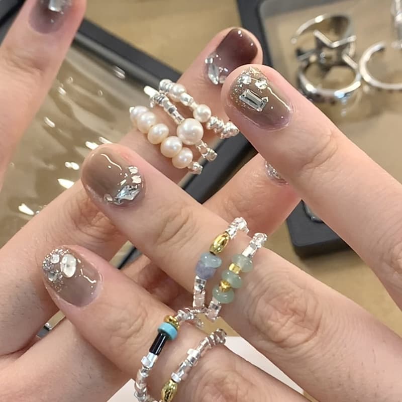 Accessory, nail decoration, small design ring, elastic strap, high-quality style, simple and elegant design 3