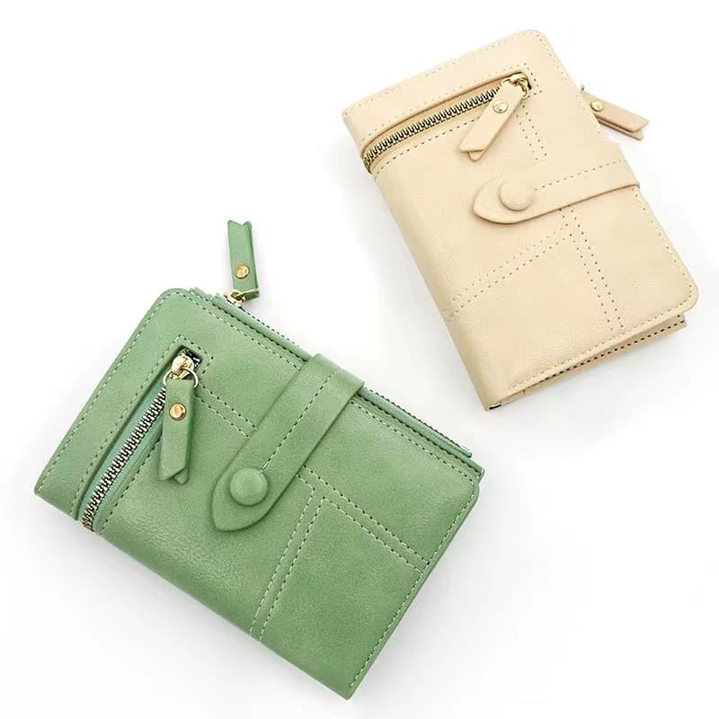 (Cross-border trading), short Japanese polyurethane trend wallet with zipper, (Physicals), Chanel style 1