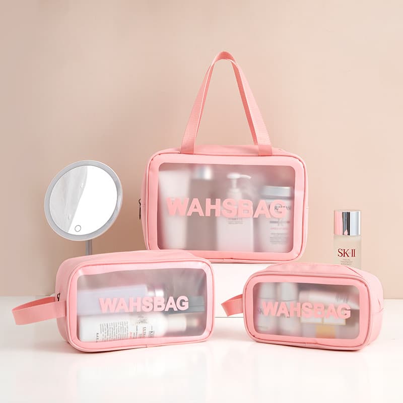 Cosmetic bag, handheld beach capacious polyurethane waterproof travel bag for swimming