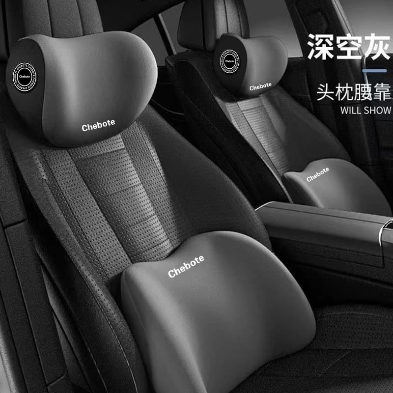 Memory Foam Car Headrest and Lumbar Support Pillow Set 4