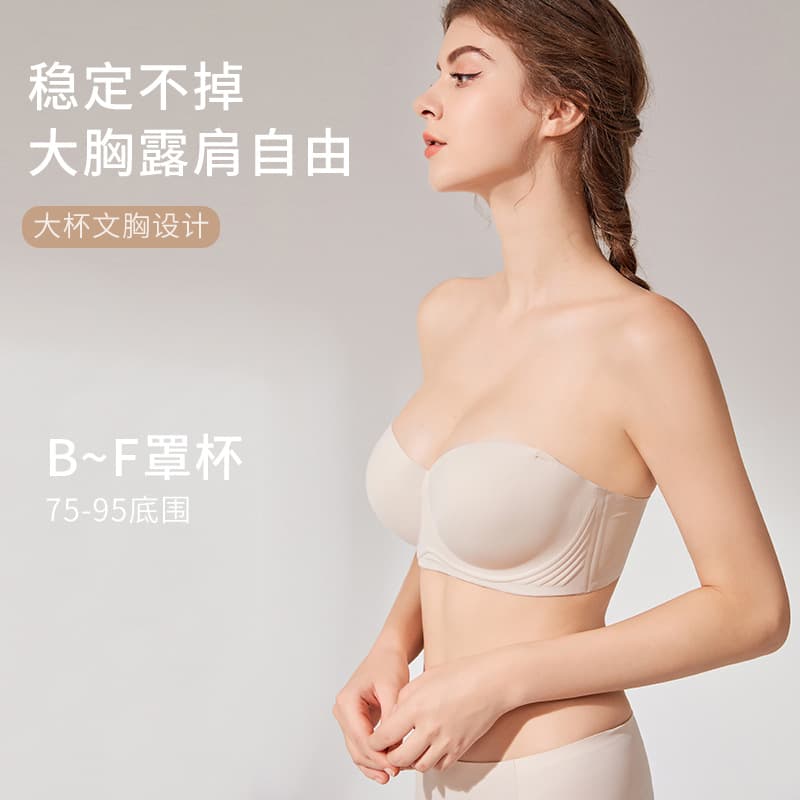 Underwear, non-slip push up bra, invisible push up T-shirt, plus size, backless, beautiful back 3