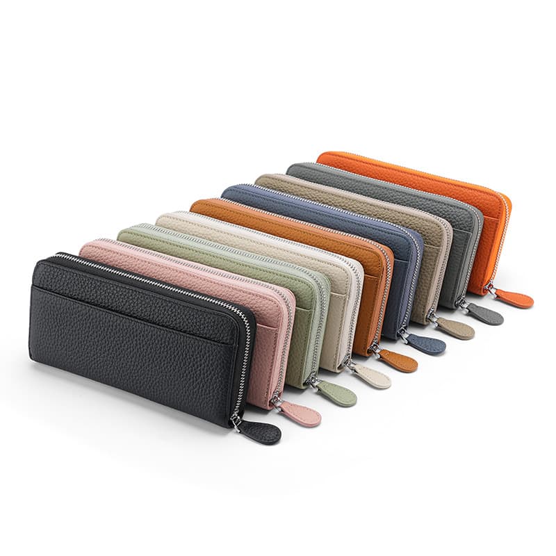 Japanese long wallet, capacious shoulder bag, anti-magnetic purse, protective bag, genuine leather 4