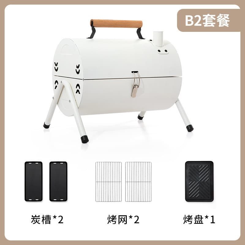 Carefully selected portable Zibo barbecue stove household double-sided charcoal barbecue outdoor chimney stove outdoor camping barbecue 4