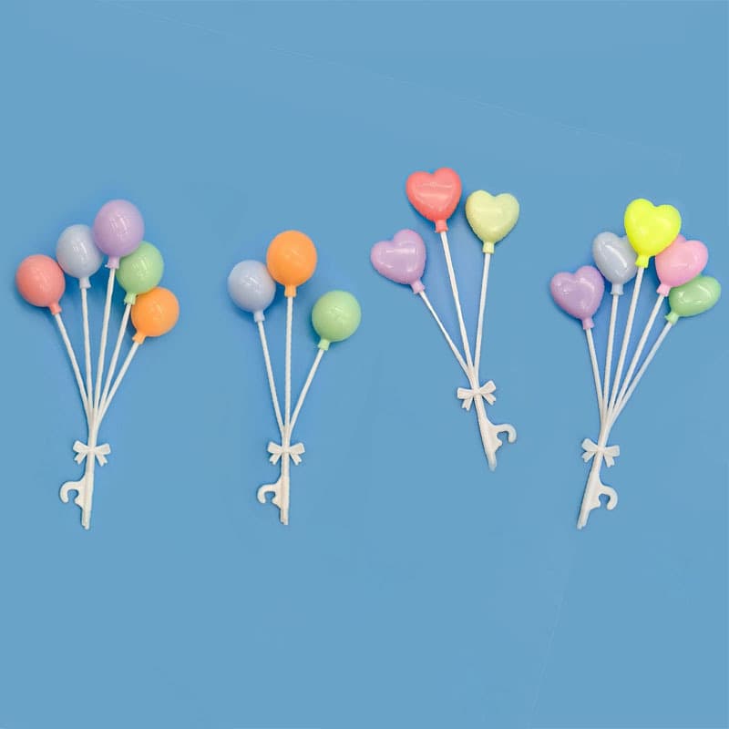 Cake decoration ins style plastic balloon baking love color handmade multi-head balloon string holiday plug-in DIY 2