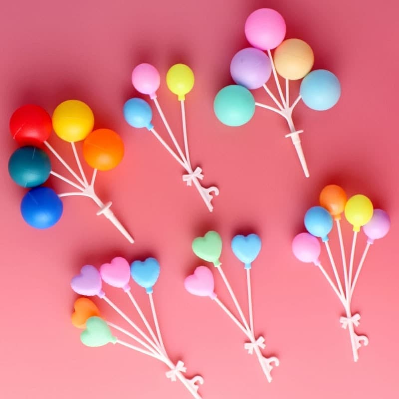 Cake decoration ins style plastic balloon baking love color handmade multi-head balloon string holiday plug-in DIY 1