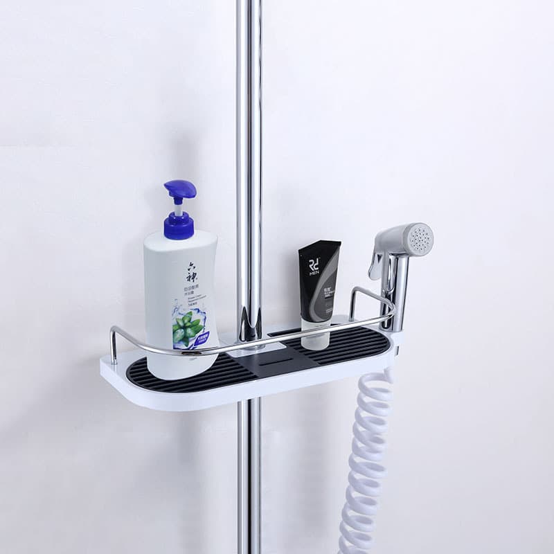 Bathroom storage toilet free punching bathroom shower rack shower rising pole tray multifunctional soap disc 2