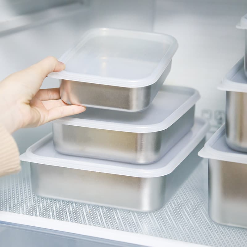 304 Stainless Steel Fresh Box Food Grade Sealing Box Refrigerator Food Flowers Fresh and Frozen Large Capacity Storage Box 4