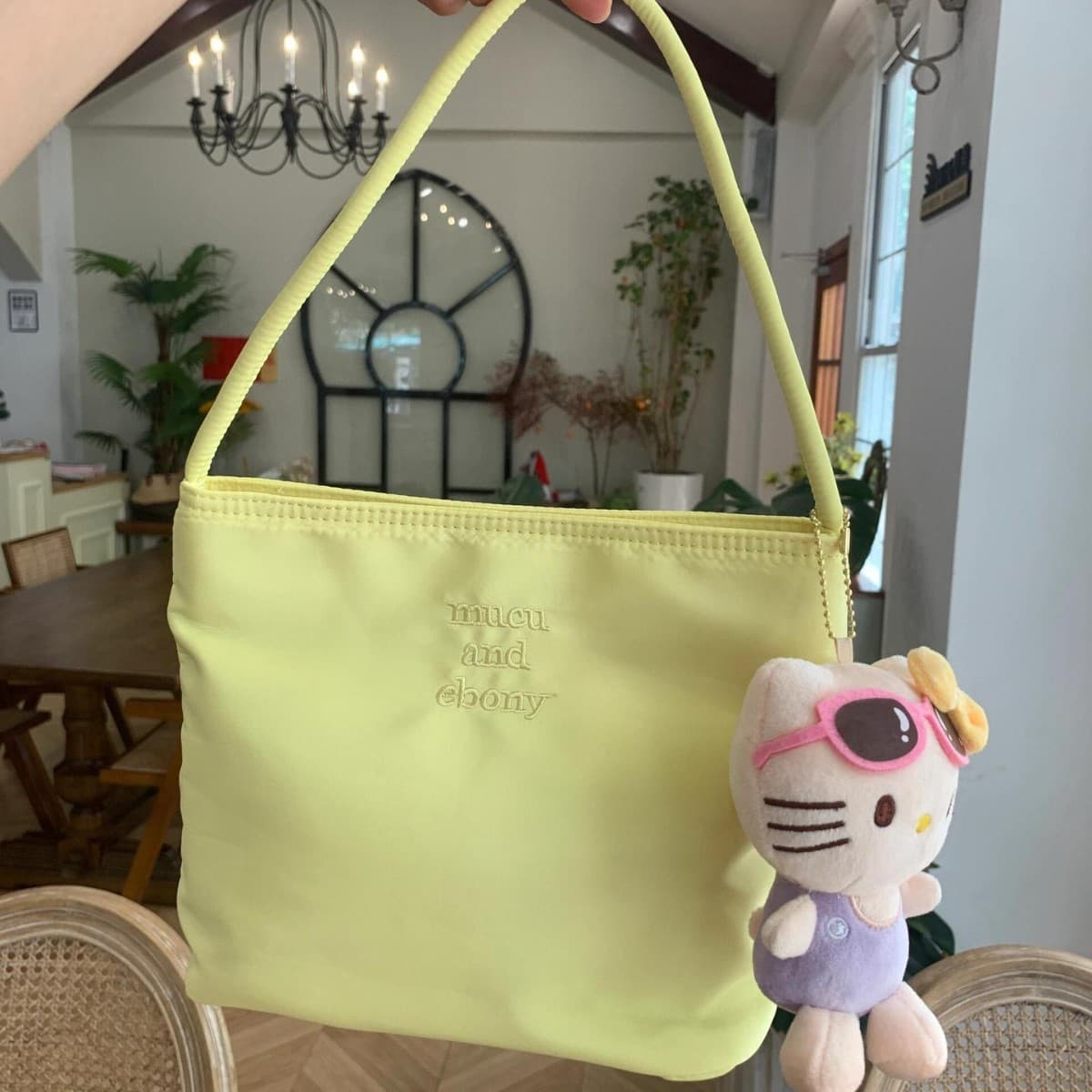 Korean much and eboy2026 new bucket bag women's simple casual versatile handbag nylon armpit 3