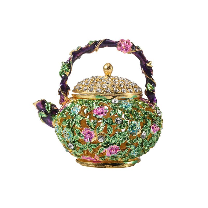 Fashionable teapot, jewelry, treasure chest, metal storage box, storage system, light luxury style 5