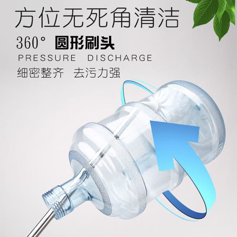 Bucket for home use stainless steel from natural wood, plastic durable brush 2