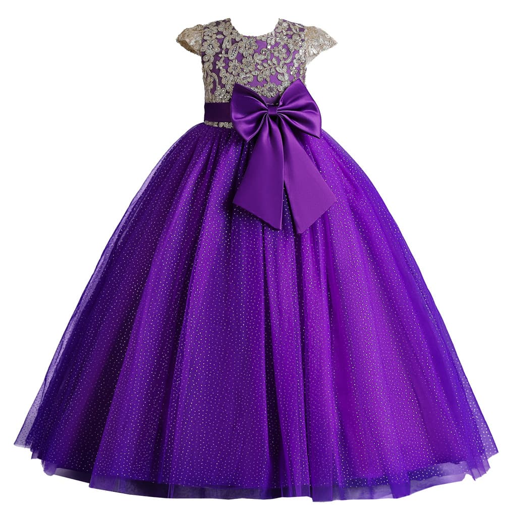 Wedding dress, small princess costume, piano performance costume, girl's skirt, evening dress, European style 5