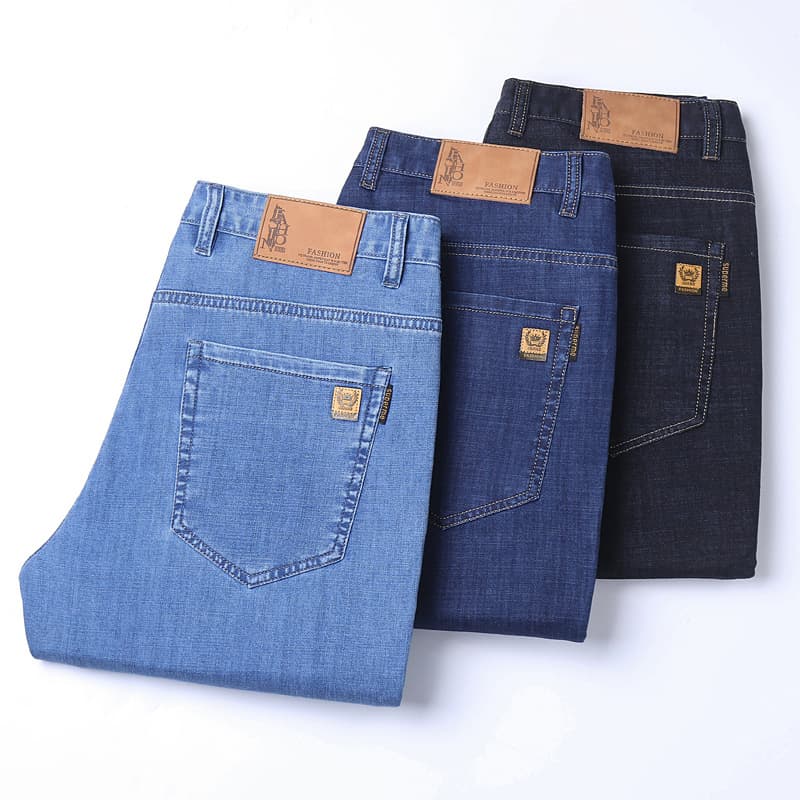 Thin summer silk quality loose straight jeans, high waist, loose straight fit 5